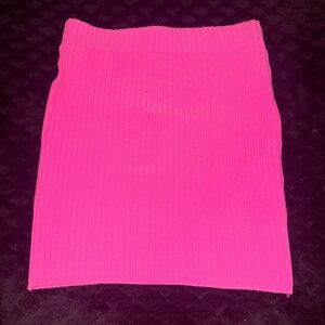 Vibrant Pink Ribbed Skirt